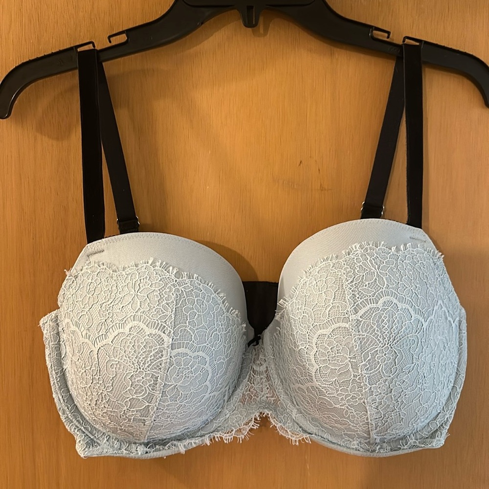 Victoria’s Secret Dream Angels Lined Demi Lace Underwire Bra Blue Size 38DDD (F)